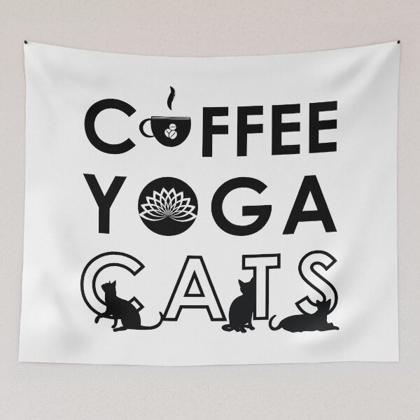 Item preview, Yoga cat and coffee, Coffee and cat lover, Yoga cat, Coffee yoga and cats - Funny designed and sold by Alice-Elgawi.