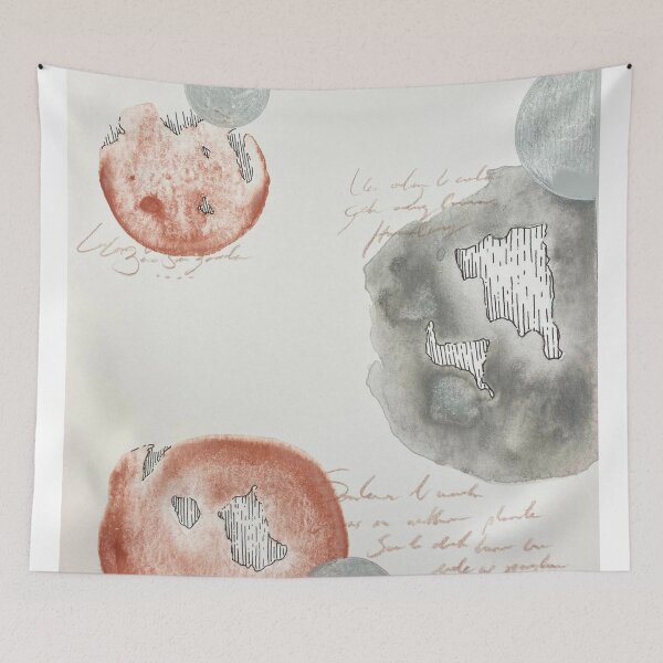 Item preview, 3 Planet Abstract Watercolor Painting designed and sold by StevenLeeDraws.