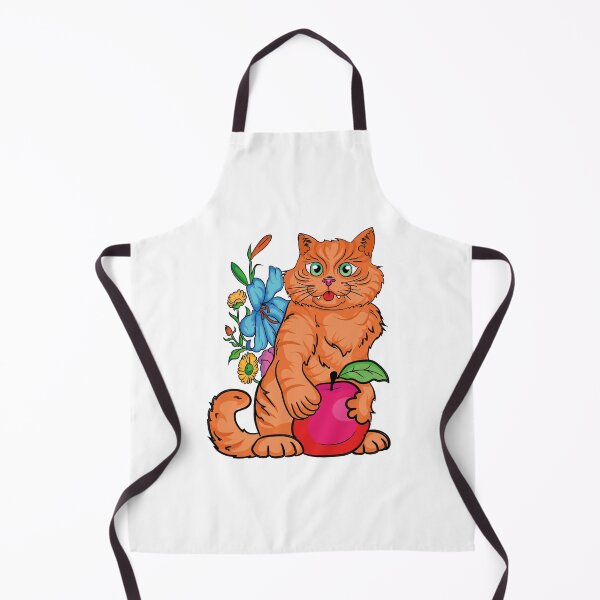 Item preview, apple and cat designed and sold by ZinCatArt.