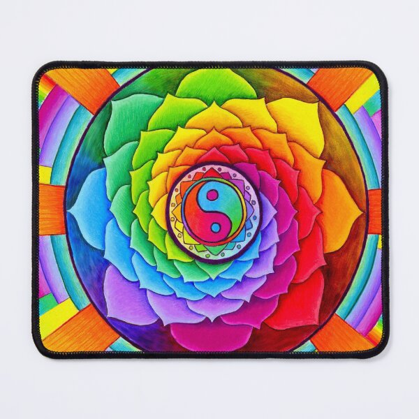Item preview, Healing Lotus Rainbow Yin Yang Psychedelic Mandala designed and sold by Rebecca Wang.