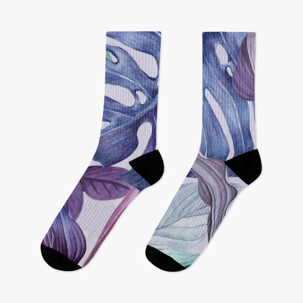 Item preview, Purple and Blue Tropical Leaves designed and sold by huntleigh.