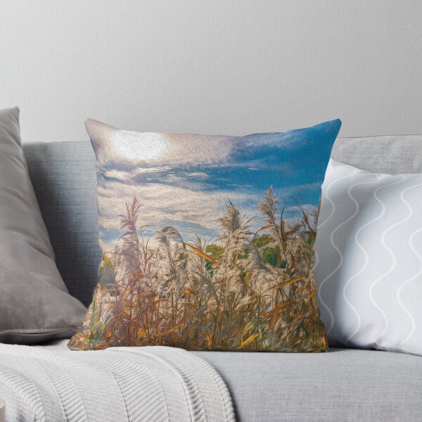 Item preview, Field of common reeds under the evening sun light - designed and sold by FelCastro.