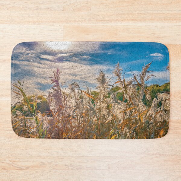 Item preview, Field of common reeds under the evening sun light - designed and sold by FelCastro.