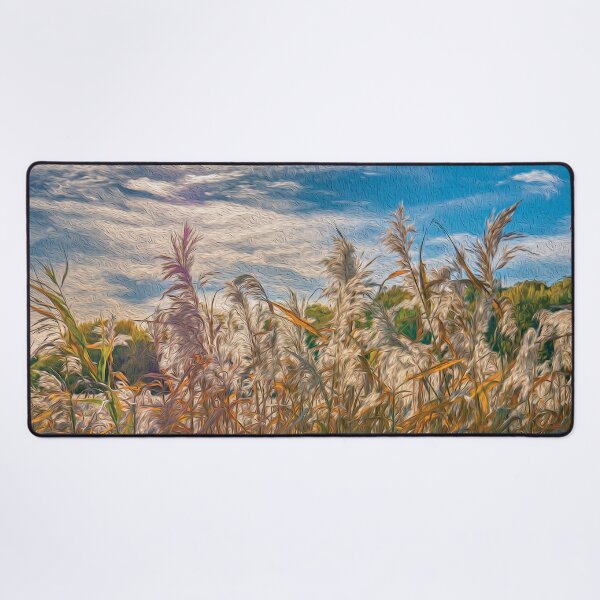 Item preview, Field of common reeds under the evening sun light - designed and sold by FelCastro.