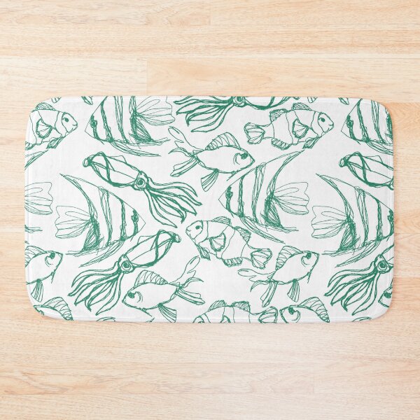 Item preview, Underwater Fish - Teal on White designed and sold by PaintInTheNight.