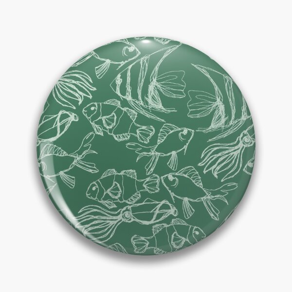 Aperçu de l'œuvre Poisson sous-marin- Blanc sur Seagreen créée et vendue par PaintInTheNight.