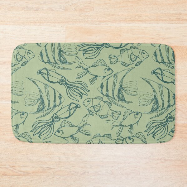 Item preview, Underwater Fish- Navy on Cream designed and sold by PaintInTheNight.