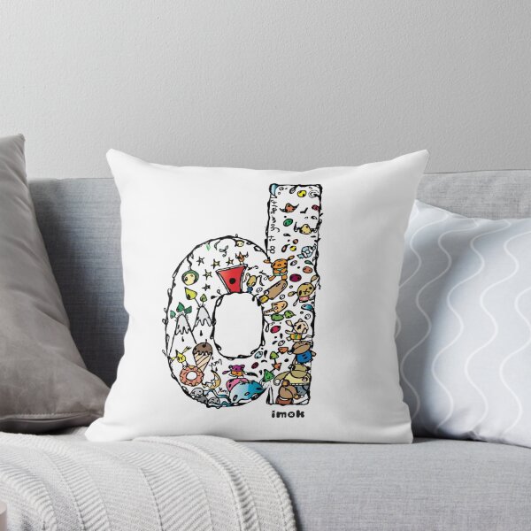 IMOK Letter D Throw Pillow