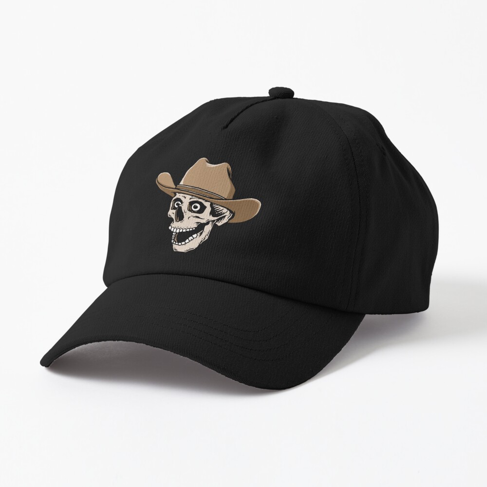 Skull Skeleton With a Cool Cowboy Hat in Black & White Style Sticker for  Sale by dopeshit dsgn