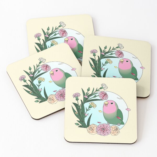Item preview, Pinky the Lovebird (Pink Flower Variation) designed and sold by Musey Art.
