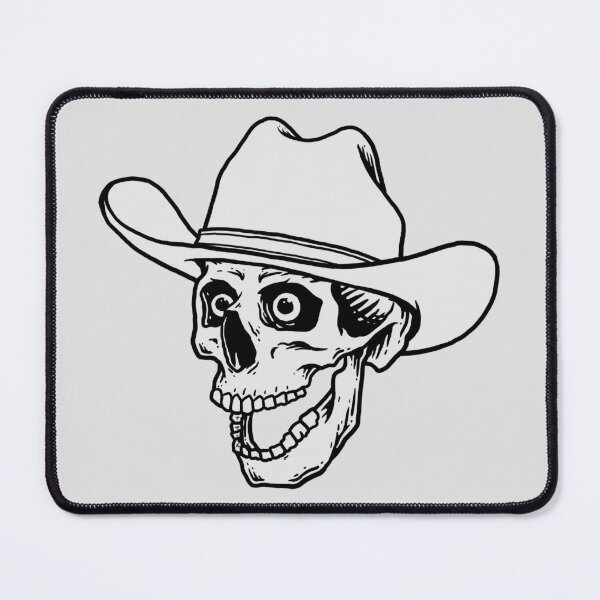 Skull Skeleton With a Cool Cowboy Hat in Black & White Style Sticker for  Sale by dopeshit dsgn