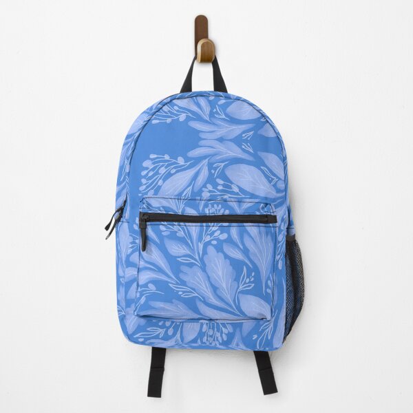 Item preview, Abstract blue botanical leaf motif designed and sold by Ilze Lucero.