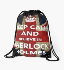Believe in Sherlock Drawstring Bag