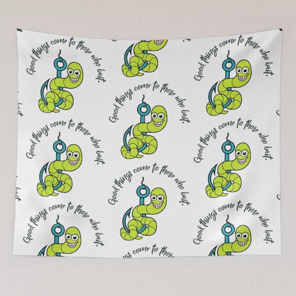 Item preview, Fishing worm on hook, Good things come to those who bait designed and sold by wheatbeltdesign.