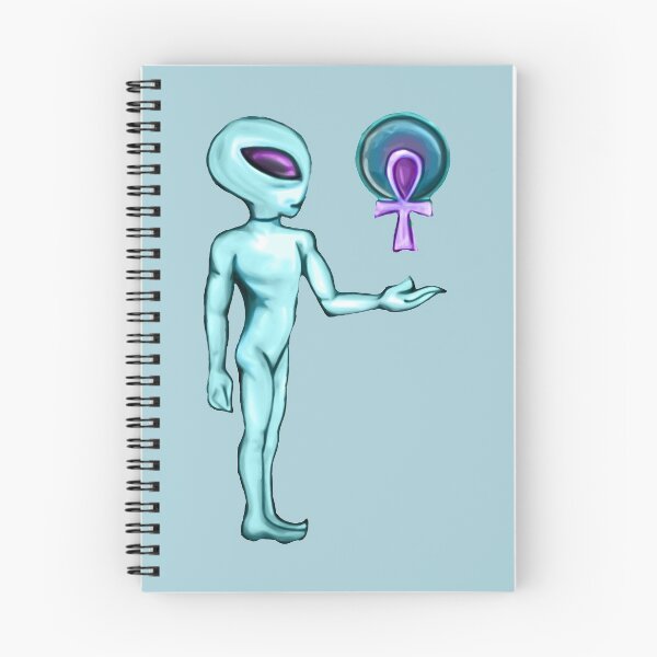 Item preview, Aqua Gray with Ankh designed and sold by Gray Alien Art.