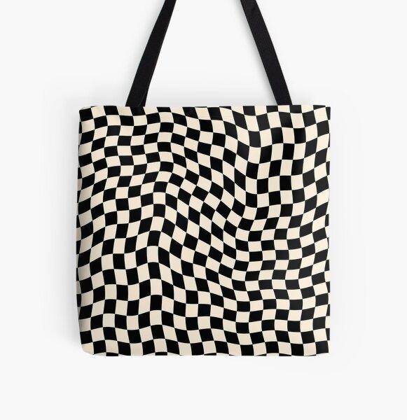 Tyler Rose Checkered Tote - Women's Bags in Cream