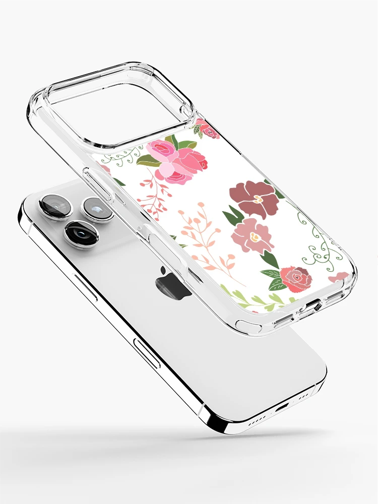 Thumbnail 2 of 5, iPhone Case, Pink Roses Pattern designed and sold by Koaladesign.