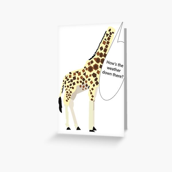 Giraffe How 39 S The Weather Down There Greeting Card By Pharrisart Redbubble