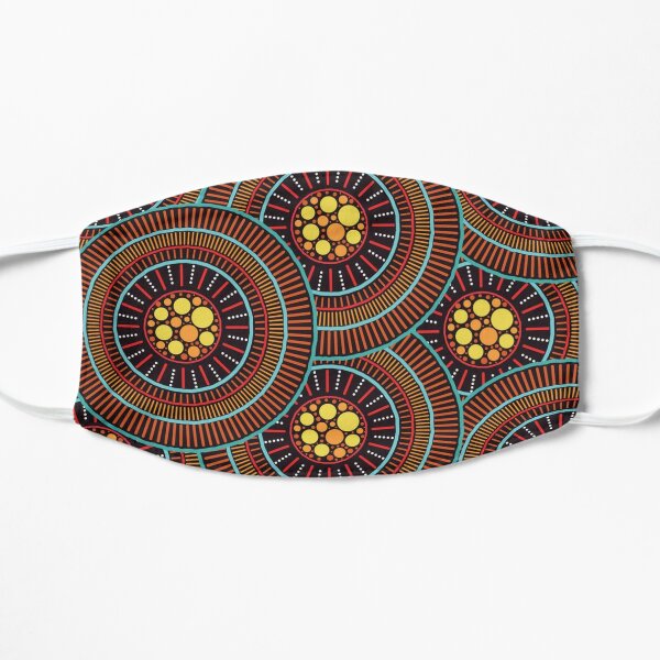 Australian Aboriginal Dot Art - Colorful circle Flat Mask