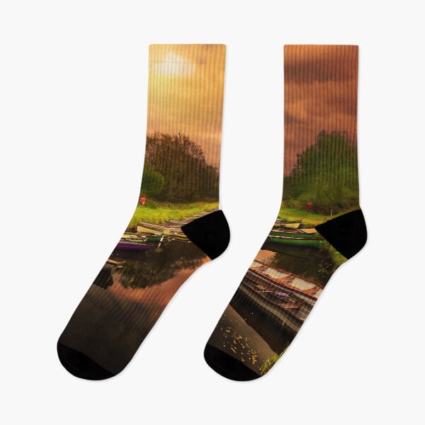 Item preview, Irish landscape, summer sunset, standing boats designed and sold by Jeetgallery.