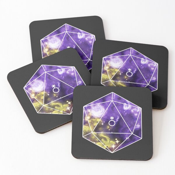 Item preview, Nonbinary Pride Galaxy D20 designed and sold by Ravenwood135.