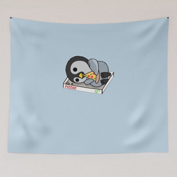 Item preview, Kawaii penguin eats pizza Sticker designed and sold by OlcayDurak.