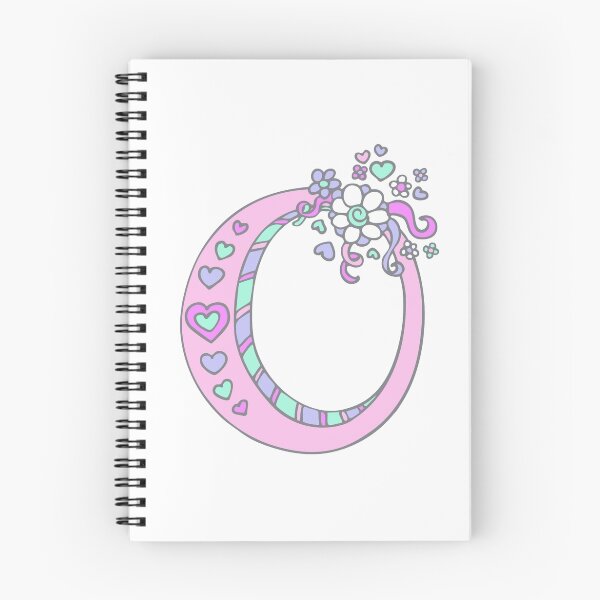 Item preview, Letter O monogram hearts and flower graphic drawing designed and sold by Sarah Trett.