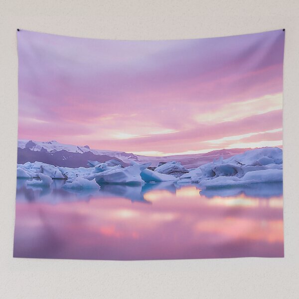 Item preview, Serene and beautiful Iceland capture, digital watercolor painting effect designed and sold by Orianah.