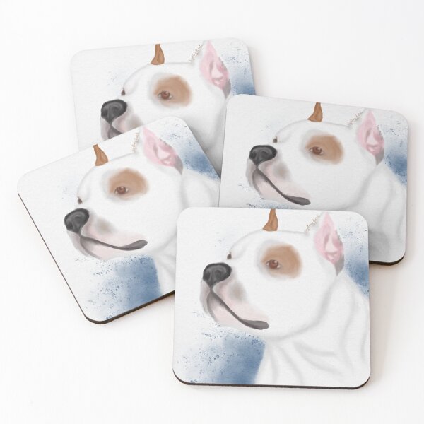 Item preview, American Staffordshire Watercolor headshot portrait designed and sold by YitingZarts.