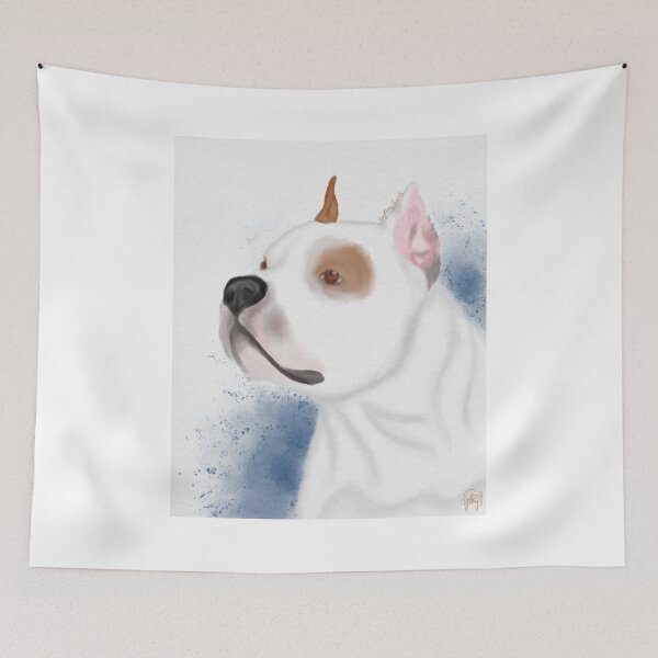 Item preview, American Staffordshire Watercolor headshot portrait designed and sold by YitingZarts.