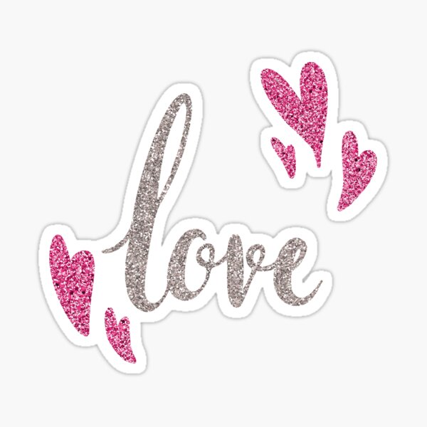 Pink glitter heart - PRINTED IMAGE Sticker for Sale by Mhea