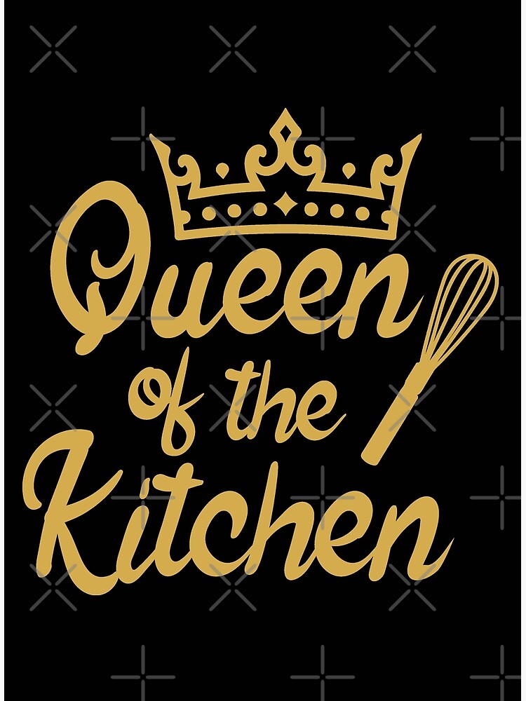 Queen of the kitchen - Funny hand drawn quotes illustration. Funny