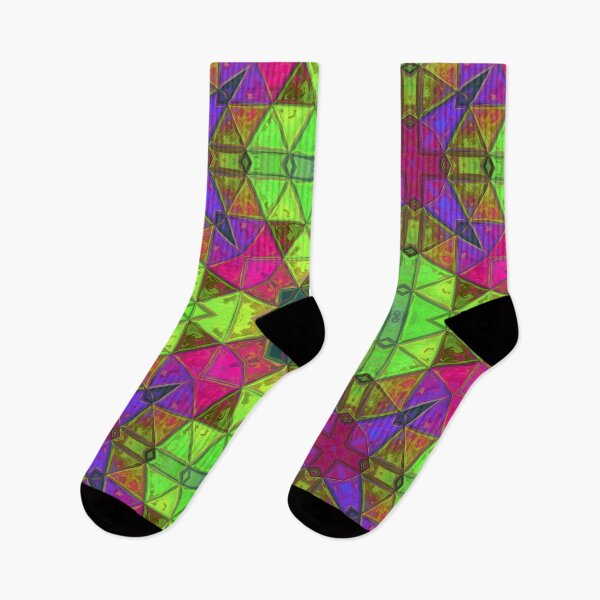 Item preview, Mosaic Kaleidoscope Square Purple Green and Pink designed and sold by WormholeOrbital.