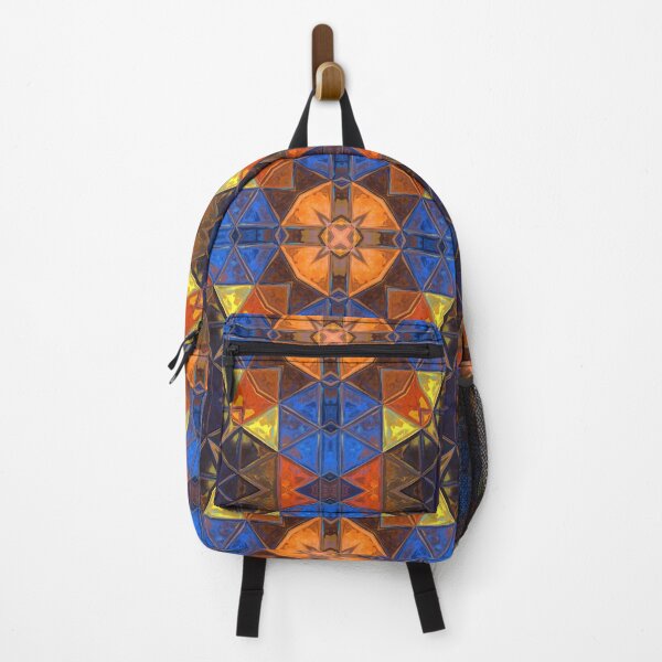 Item preview, Copy of Mosaic Kaleidoscope Square Blue Orange and Yellow designed and sold by WormholeOrbital.