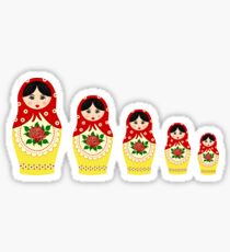 Red russian matryoshka nesting dolls Sticker