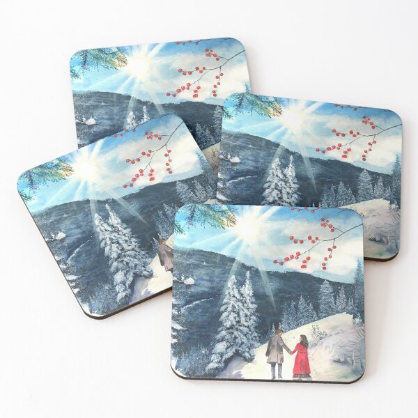 Item preview, Watercolor painting by Laura Rispoli Snow and Light winter walk blue Ridge art designed and sold by Laura-Rispoli.