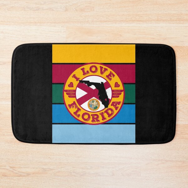 Item preview, I Love Florida Map and State Flag Retro Sunset designed and sold by Worldesigns by Artsiren.