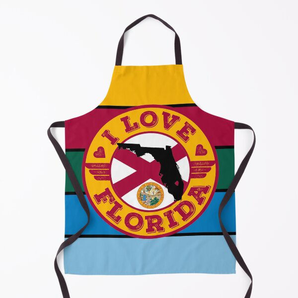 Item preview, I Love Florida Map and State Flag Retro Sunset designed and sold by Worldesigns by Artsiren.