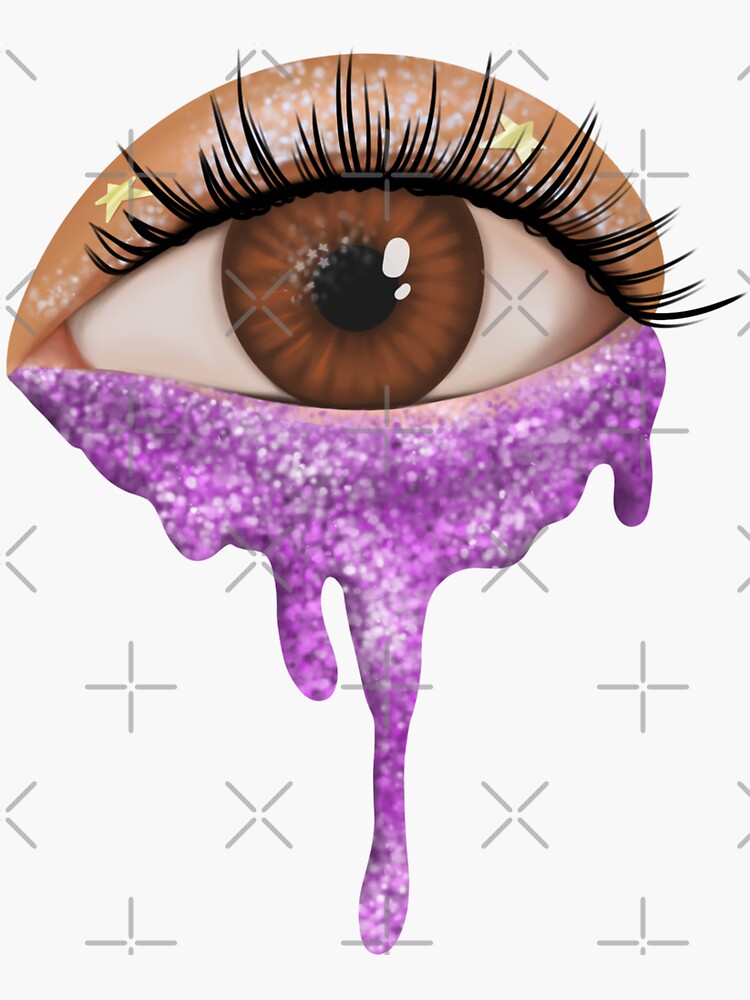 "Euphoria glitter tears " Sticker for Sale by spicyydesigns Redbubble
