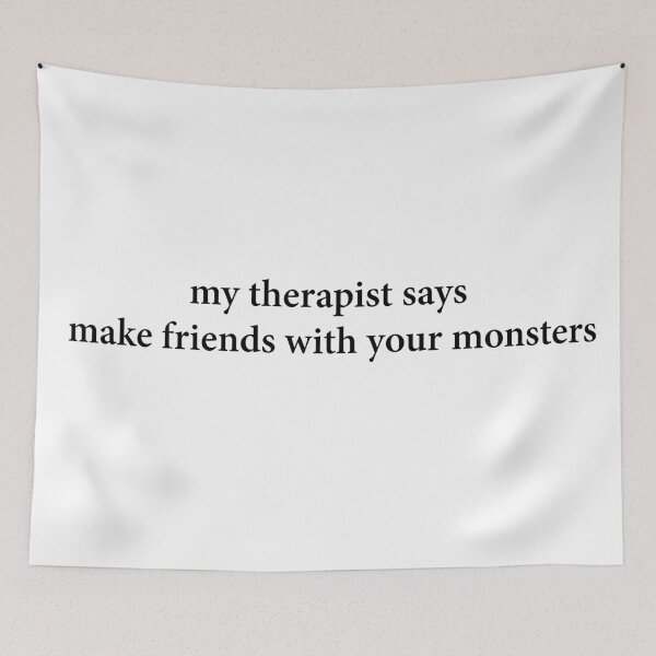Item preview, My Therapist Says Make Friends With Your Monsters Short Version (José Olivarez) designed and sold by -Ruby-Grace-.