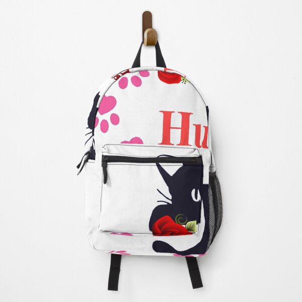 Item preview, Black cat with Red flowers says hallo human designed and sold by hagrashraf.