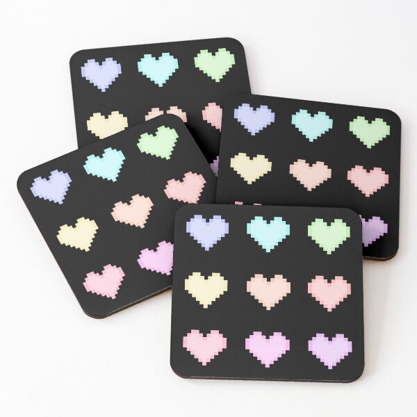 Item preview, Rainbow pixel hearts designed and sold by PrettyinPatchworks.