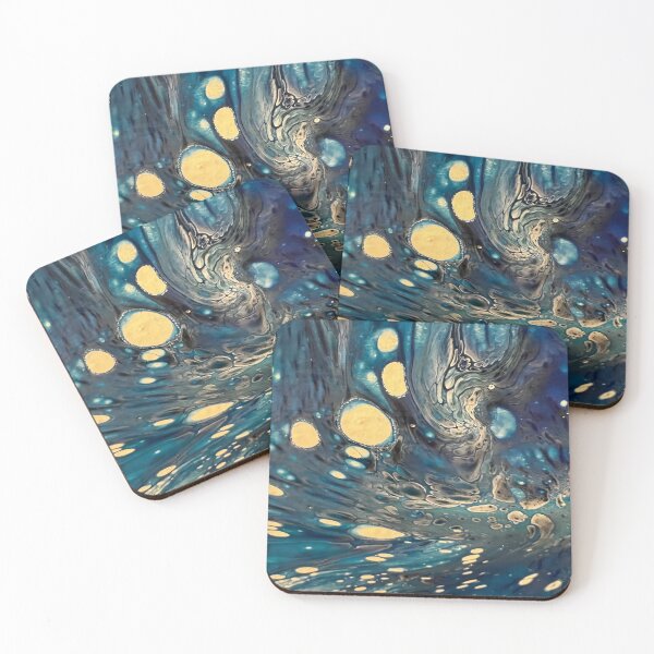 Item preview, Blues surreal flowing blobs designed and sold by MikkiRowlandArt.
