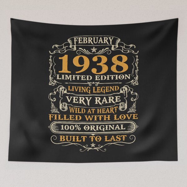 Item preview, 84th Birthday Gift 84 Years Old Retro Vintage February 1938 designed and sold by minadebbieark.