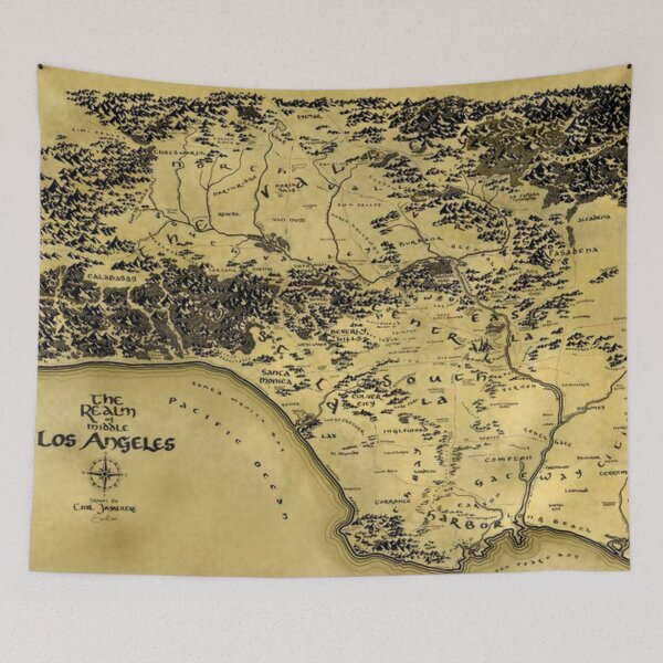 Item preview, The Realm of Middle Los Angeles metal print  tapestry throw blanket designed and sold by jamsart45.