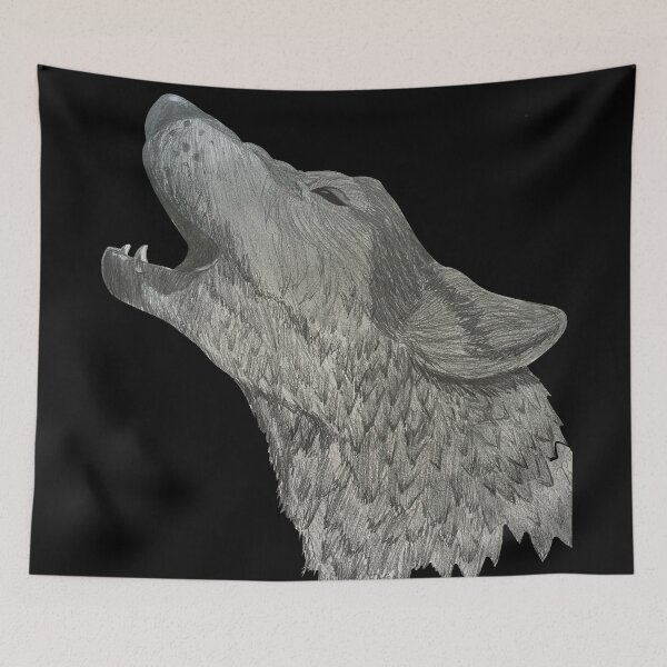 Item preview, Howling Wolf Sketch designed and sold by Lady-Lilac.