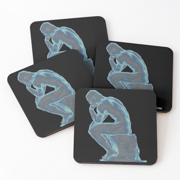 Item preview, THE THINKER - LE PENSEUR - FAMOUS SCULPTURE IN BLUE designed and sold by MrCreativeArts.