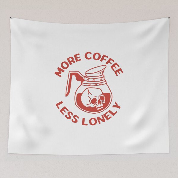 Item preview, More Coffee Less Lonely, Skull Coffee Pot, Red designed and sold by anghelapparel.