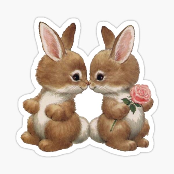 bunny love Sticker for Sale by worldsgirl