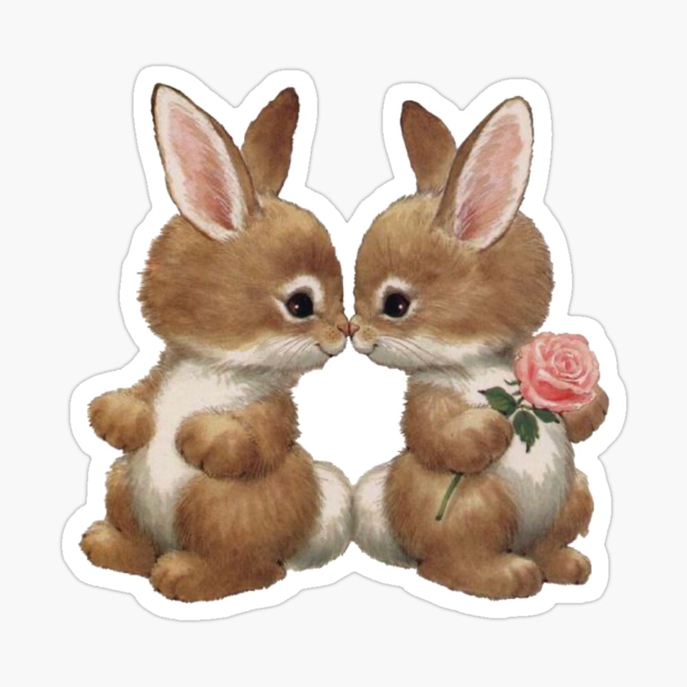 bunny love Sticker for Sale by worldsgirl